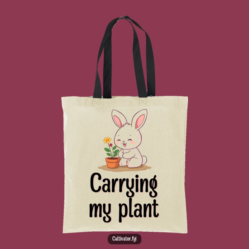 Funny Bunny Gardener Tote Bag: Cute Plant Design, Perfect Funny Gift for Plant Moms