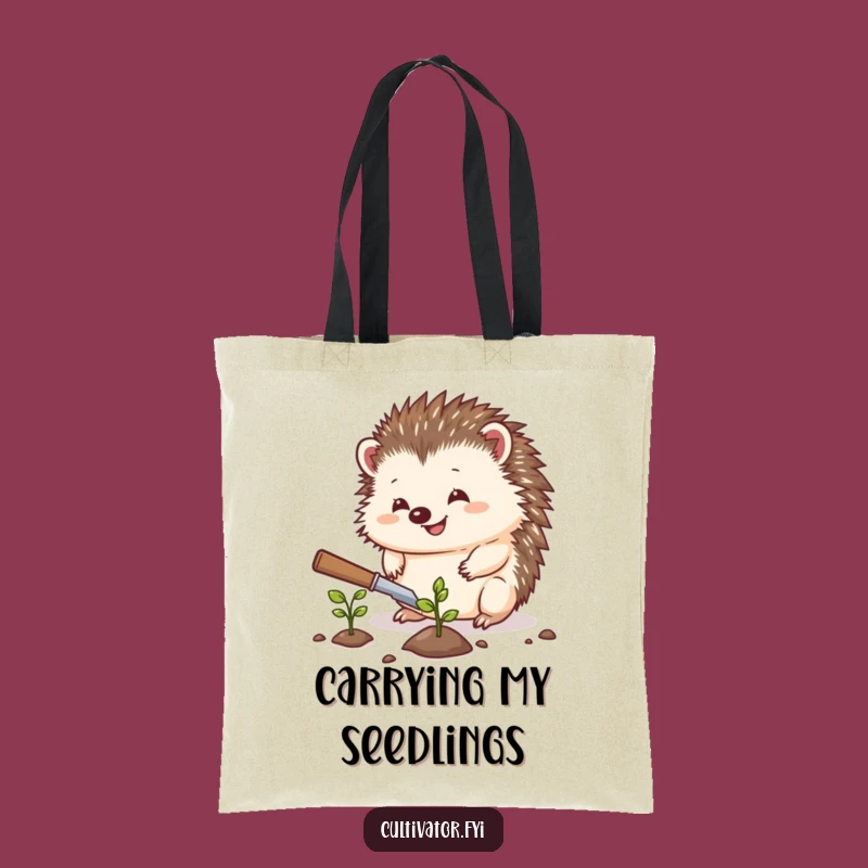 Funny Hedgehog Tote Bag: Garden Essentials, Cute Design, Perfect Funny Gift