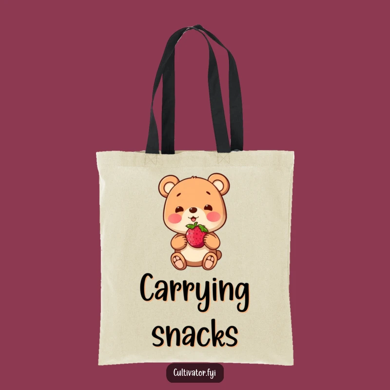 Funny Bear Berry Tote Bag: Carry Your Treasures with Style