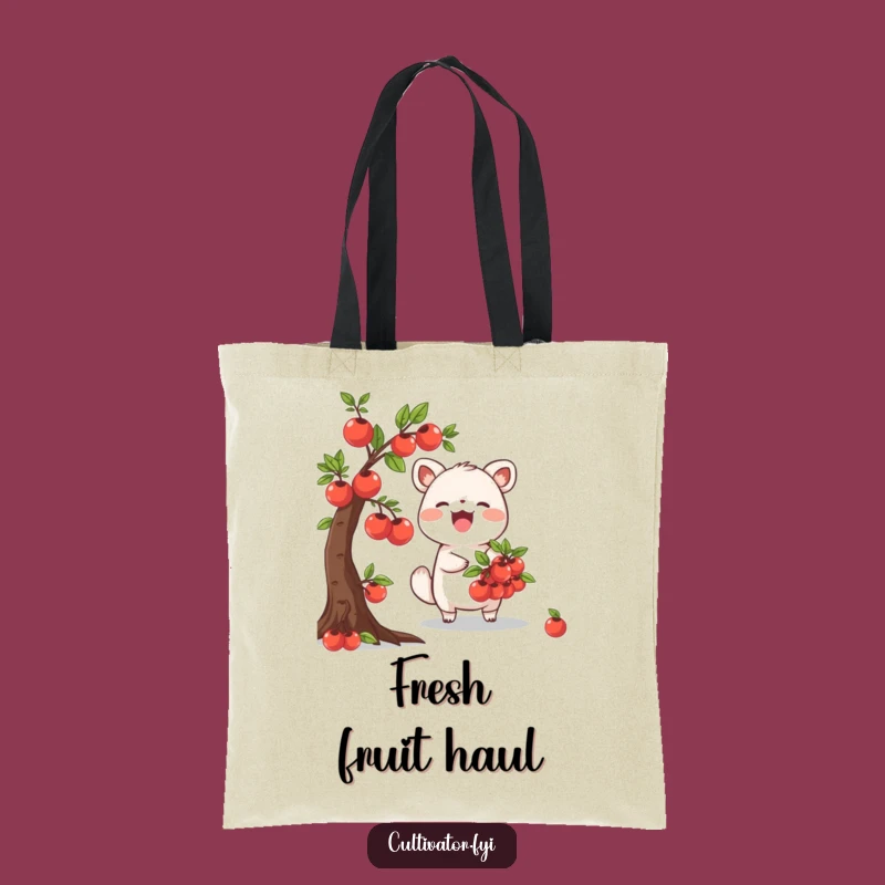 Funny Fruit Harvester Tote Bag: Joyful Animal Funny Gift for Garden Hauls