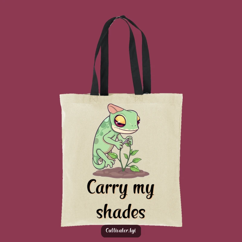 Funny Chameleon Measuring Tote Bag: Chic Nature Accessory & Humorous Gift