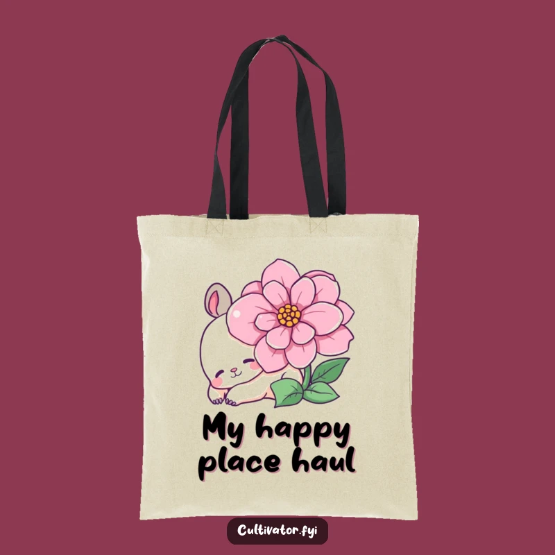 Funny Content Animal Tote Bag: Bloom Buddy Eco-Friendly Carryall - Sweet Funny Gift