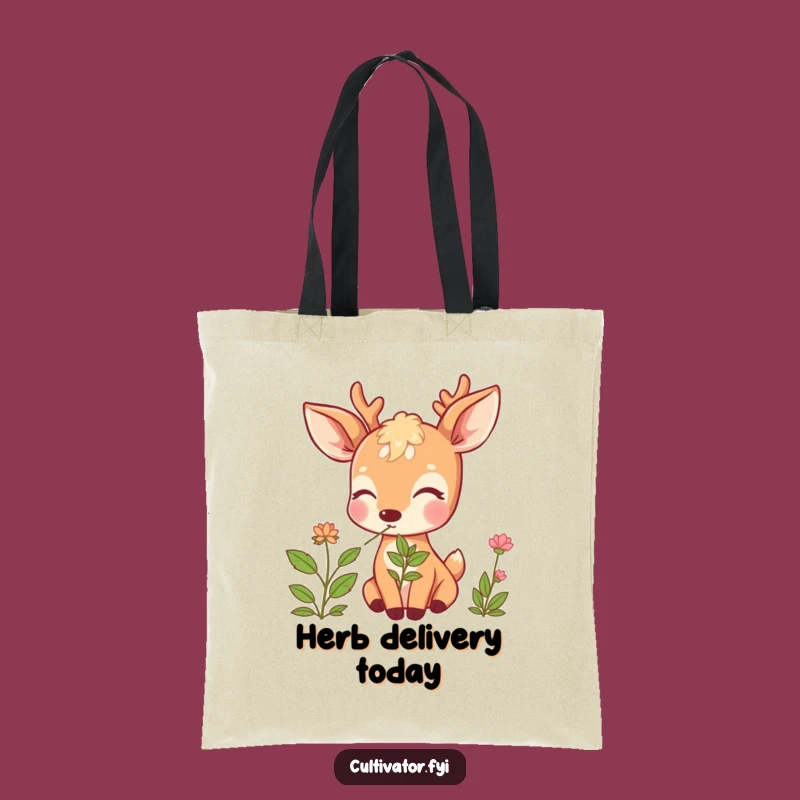 Funny Deer Herb Tote Bag: Nature-Inspired Accessory, Perfect Funny Gift