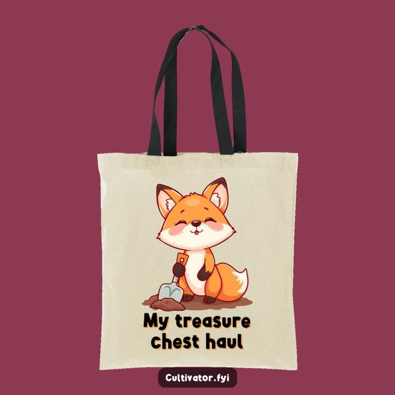 Funny Fox Digging Tote Bag: Carry Your Tools with Bold, Humorous Style