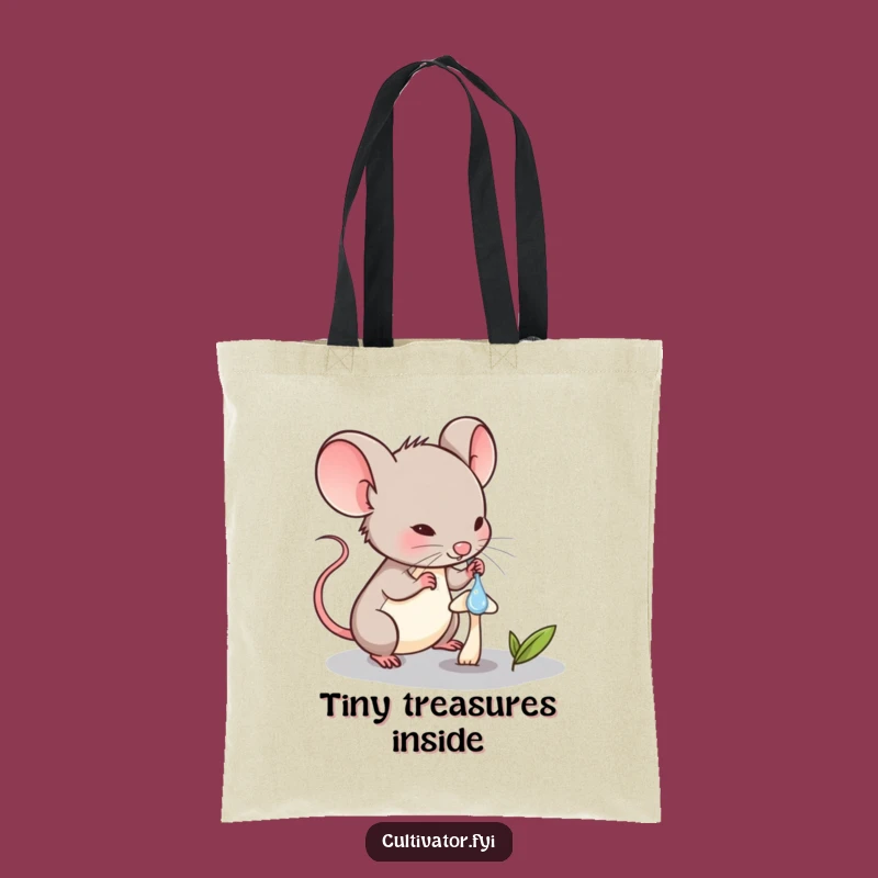 Funny Mouse Garden Tote: Diligent Mushroom Watering Friend Bag, Great Funny Gift!