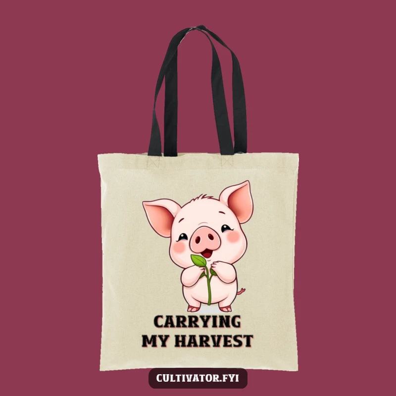 Funny Piglet Sprout Tote Bag: Carry Your Garden's Best