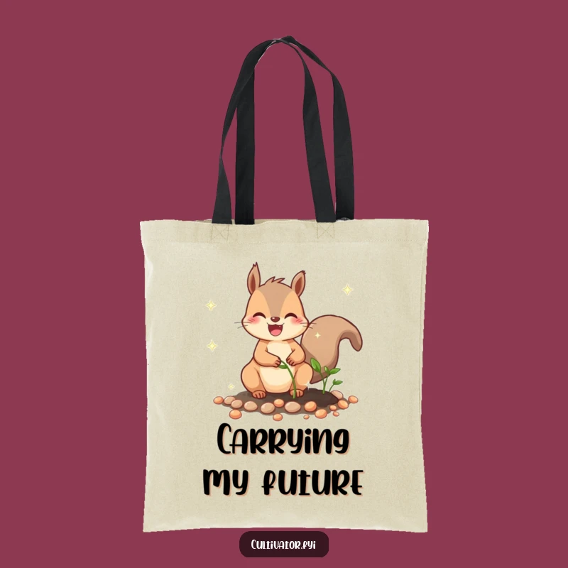 Funny Squirrel Planting Seeds Tote Bag: Carry Your Laughs in Style