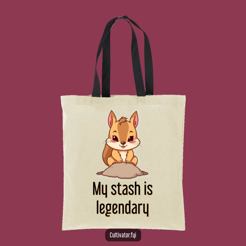 Funny Squirrel Tote Bag: Durable Funny Gift for the Busy Digger