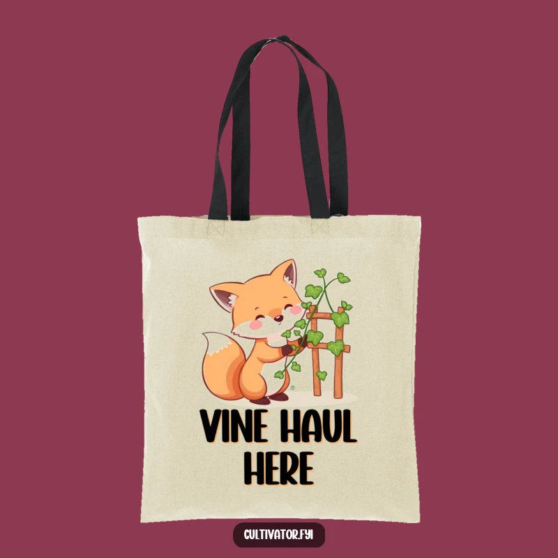 Funny Whimsical Fox Guiding Vine Tote Bag - Stylish & Hilarious Carry-All