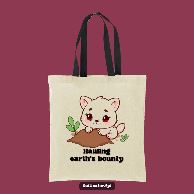 Funny Digging Animal Tote Bag: Garden Ready, Great Eco-Friendly Gift